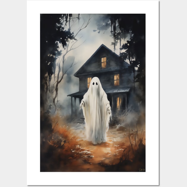 The Ghost of the Haunted House Wall Art by David Kincaid Art